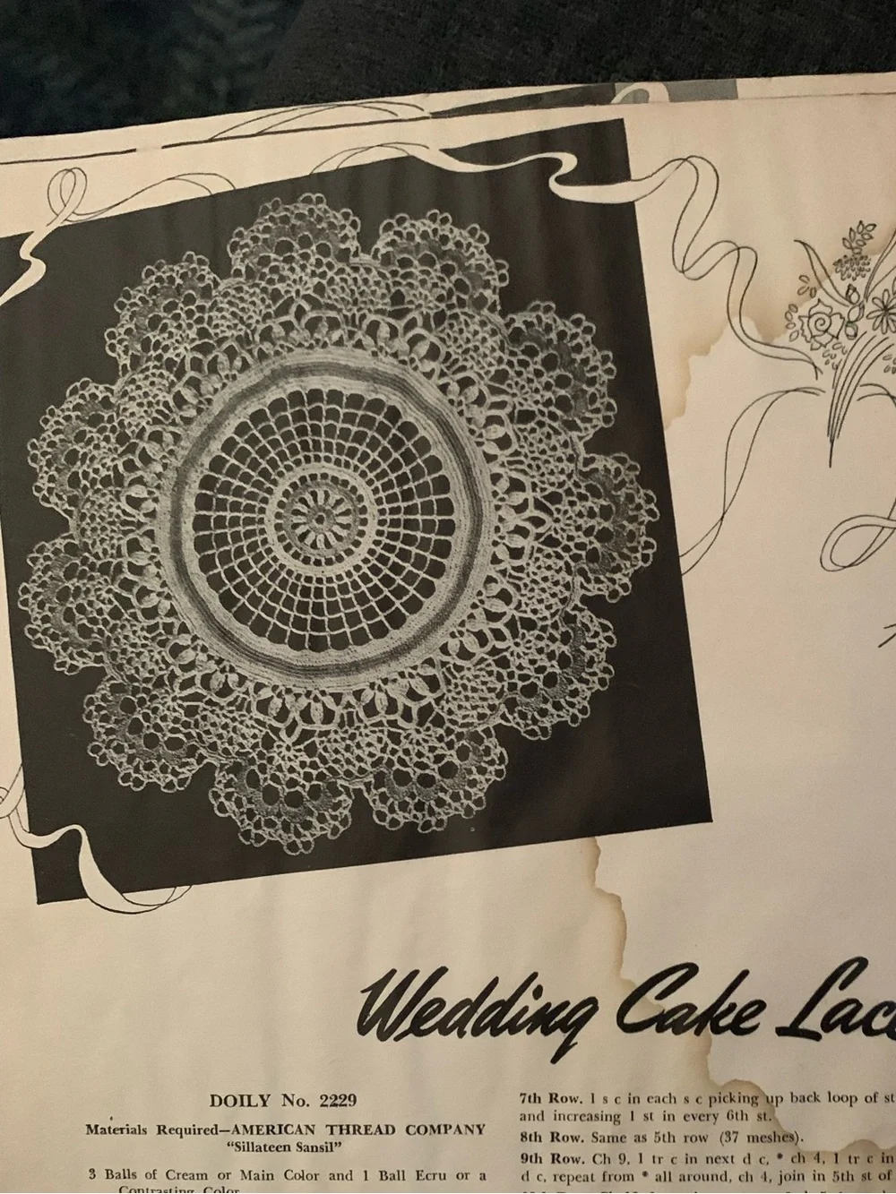 Lot of 3 Vintage Crochet Doilies & Flower Edgings Pattern Booklets